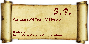 Sebestény Viktor névjegykártya